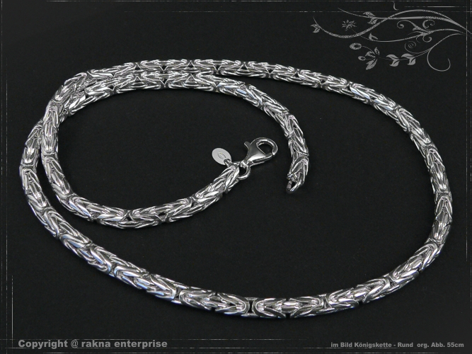 Byzantine chain Round B4.0L60 solid 925 Sterling Silver