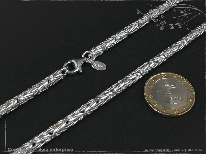 Byzantine chain Round B4.0L45 solid 925 Sterling Silver