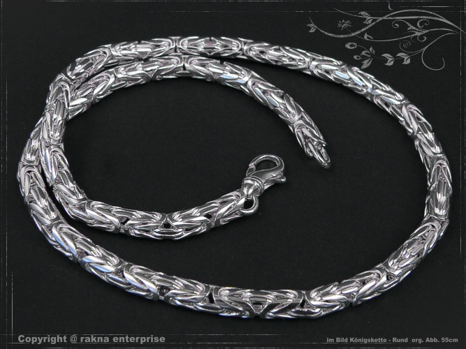 Byzantine chain Round B6.0L60 solid 925 Sterling Silver