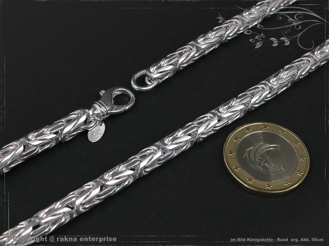 Byzantine chain Round B6.0L45 solid 925 Sterling Silver