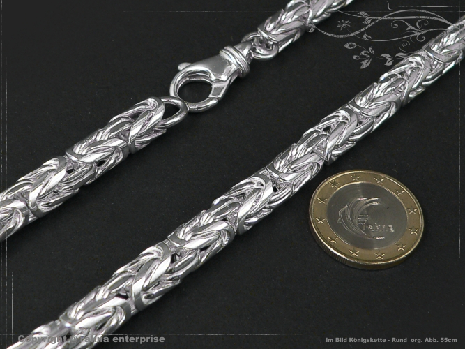 Byzantine chain Round B8.0L50 solid 925 Sterling Silver