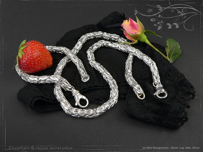 Byzantine chain Round B8.0L70 solid 925 Sterling Silver