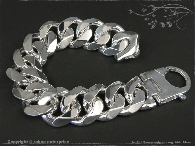 Curb Chain Bracelet Extra Breadth B23.0L21 solid 925 Sterling Silver