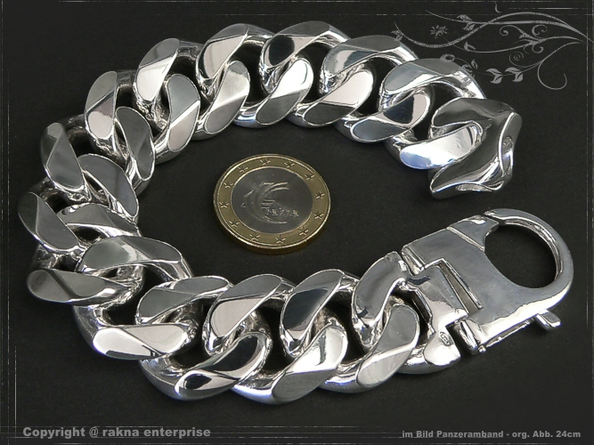 Curb Chain Bracelet Extra Breadth B23.0L23 solid 925 Sterling Silver