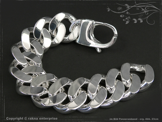 Curb Chain Bracelet Extra Breadth B28.0L21 solid 925 Sterling Silver