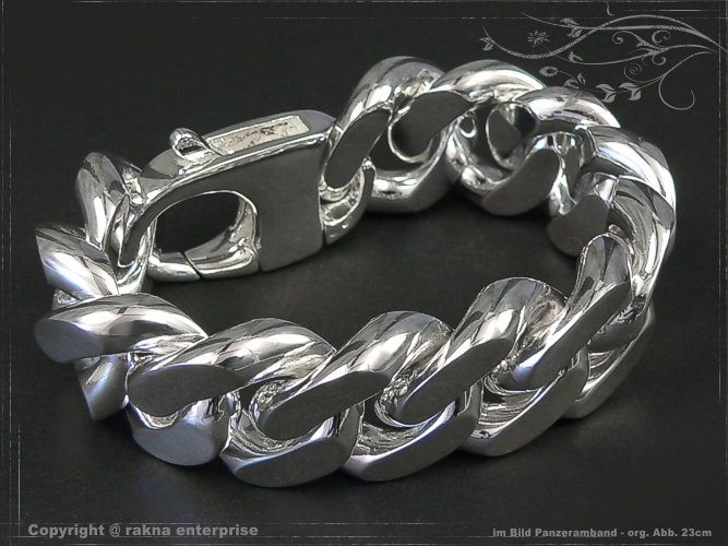 Curb Chain Bracelet Extra Breadth B28.0L24 solid 925 Sterling Silver