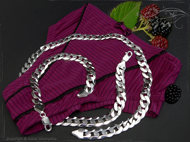 Curb Chain Bracelet B10.0L18 solid 925 Sterling Silver
