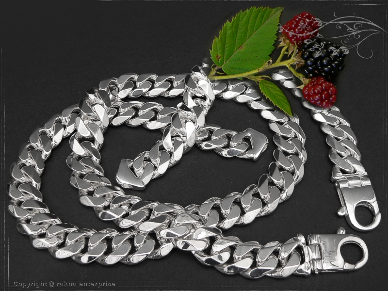 Curb Chain Bracelet B14.0L21 solid 925 Sterling Silver