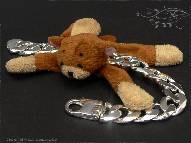 Curb Chain Bracelet B16.0L23 solid 925 Sterling Silver