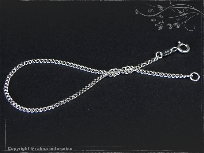 Curb Chain Bracelet B2.2L17 solid 925 Sterling Silver