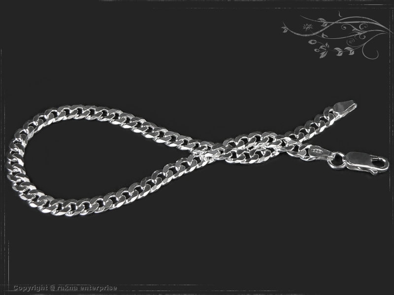 Curb Chain Bracelet B5.0L18 solid 925 Sterling Silver
