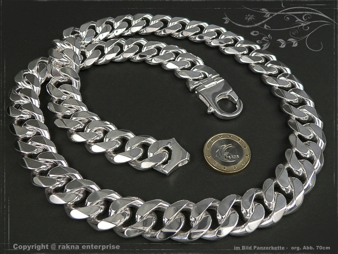Curb Chain Extra Breadth B19.0L80 solid 925 Sterling Silver
