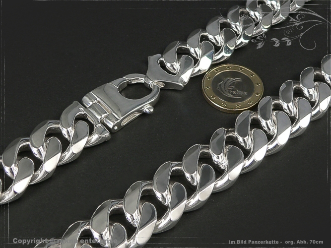 Curb Chain Extra Breadth B19.0L65 solid 925 Sterling Silver