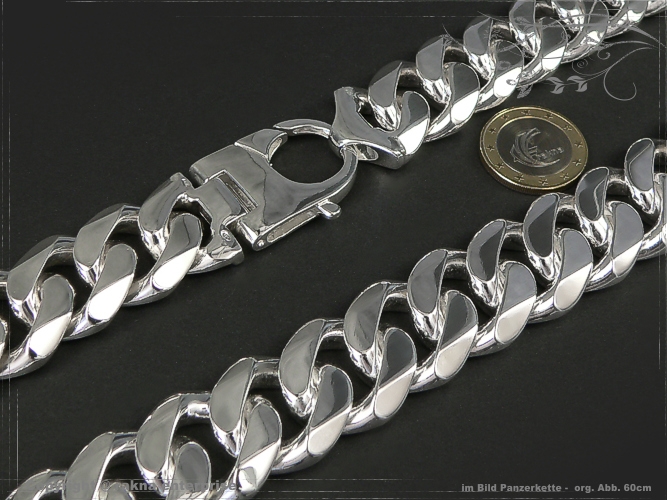 Curb Chain Extra Breadth B23.0L80 solid 925 Sterling Silver