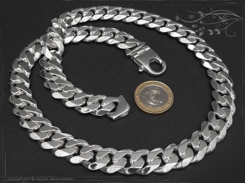 Curb Chain B14.0L90 solid 925 Sterling Silver