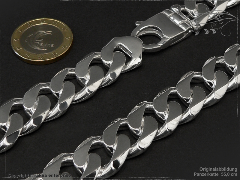Curb Chain B16.0L60 solid 925 Sterling Silver