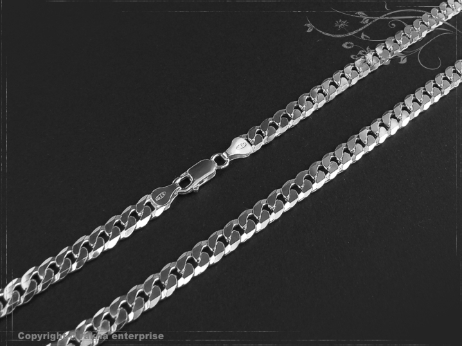 Curb Chain B7.5L45 solid 925 Sterling Silver