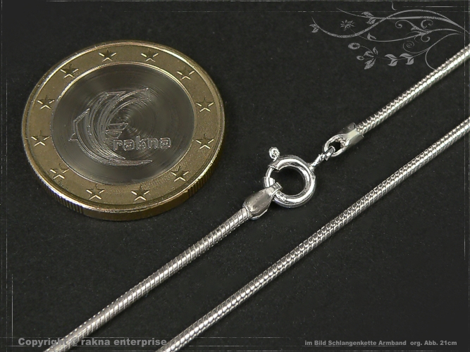 Snake chain Bracelet D1.4L21 solid 925 Sterling Silver
