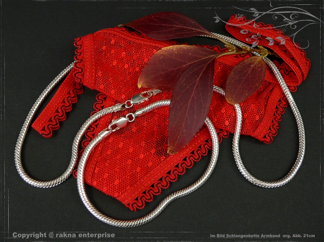 Snake chain Bracelet D3.5L18 solid 925 Sterling Silver