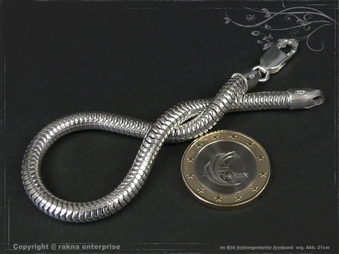 Schlangenkette Armband D5.0L20 massiv 925 Sterling Silber