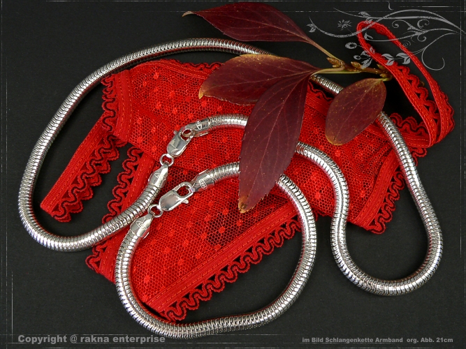 Snake chain Bracelet D6.0L20 solid 925 Sterling Silver