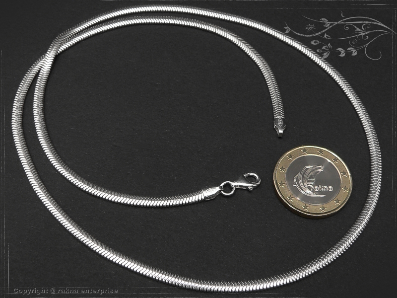 Snake chain elliptica D3.5L55 solid 925 Sterling Silver