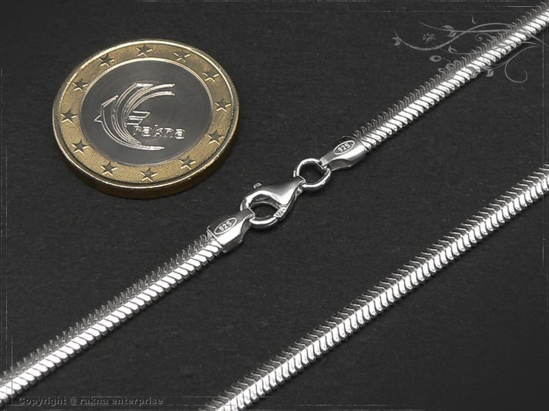 Snake chain elliptica D3.5L45 solid 925 Sterling Silver
