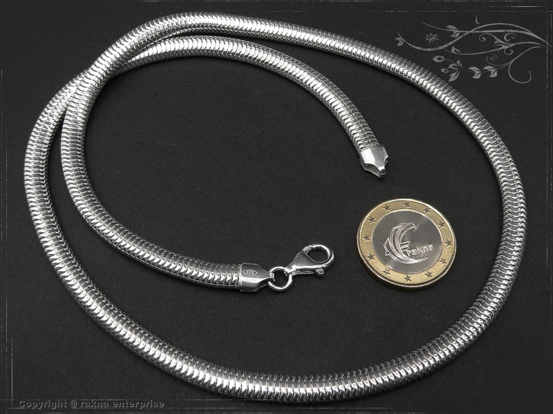 Schlangenkette oval D6.0L55 massiv 925 Sterling Silber