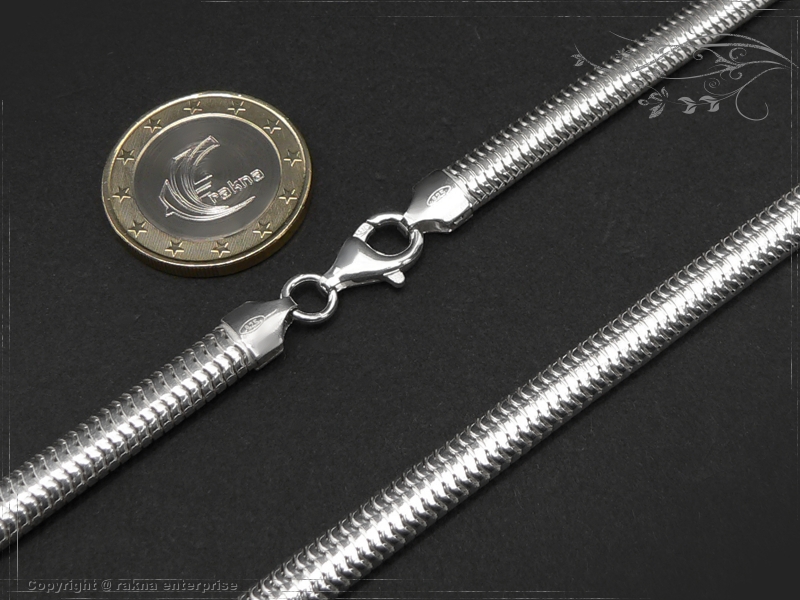 Snake chain elliptica D6.0L45 solid 925 Sterling Silver