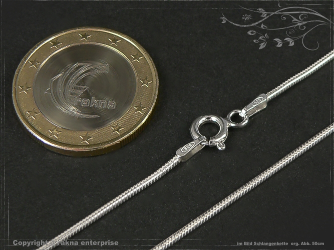 Snake chain D1.2L50 solid 925 Sterling Silver
