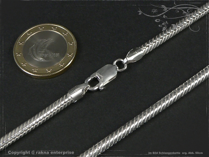 Schlangenkette D3.5L60 massiv 925 Sterling Silber