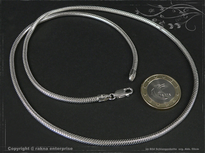 Snake chain D3.0L75 solid 925 Sterling Silver
