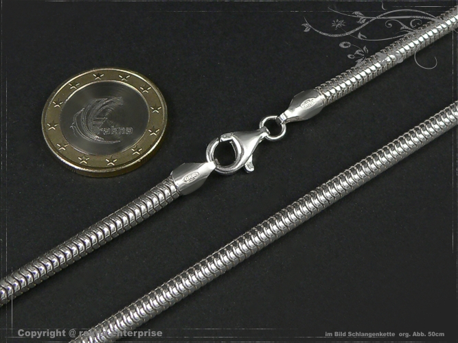 Schlangenkette D4.0L80 massiv 925 Sterling Silber