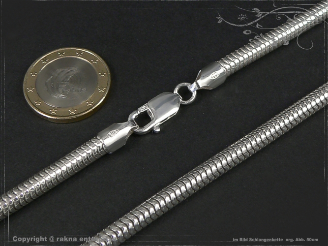 Schlangenkette D5.0L60 massiv 925 Sterling Silber