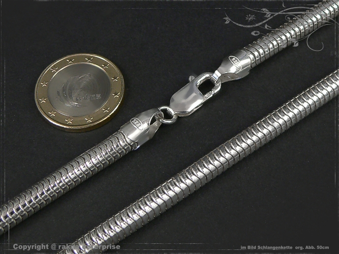 Schlangenkette D6.0L60 massiv 925 Sterling Silber